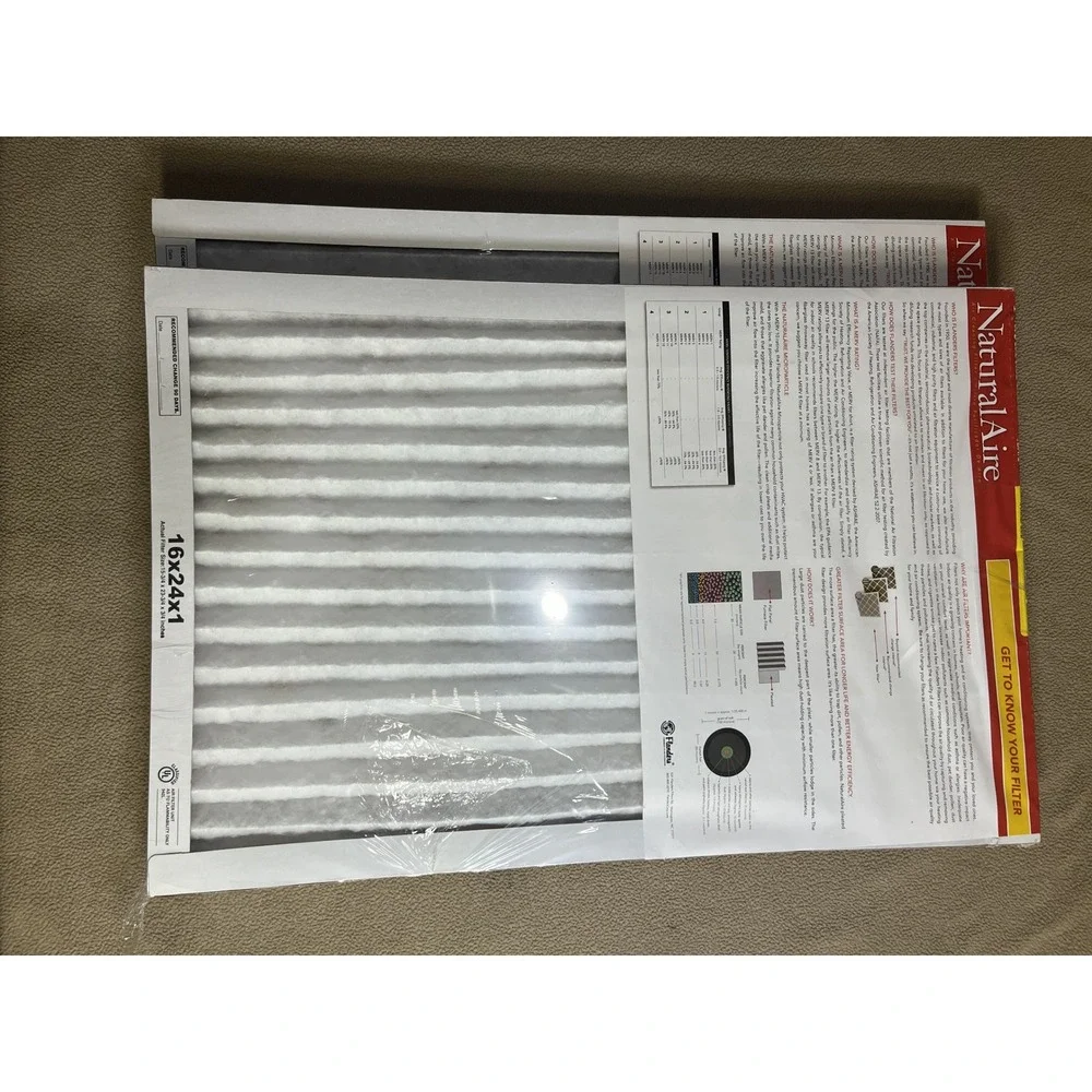 (2) NaturalAire 16x24x1 Microparticle Air Filter 90 Day Electrostatic‎ MERV 10